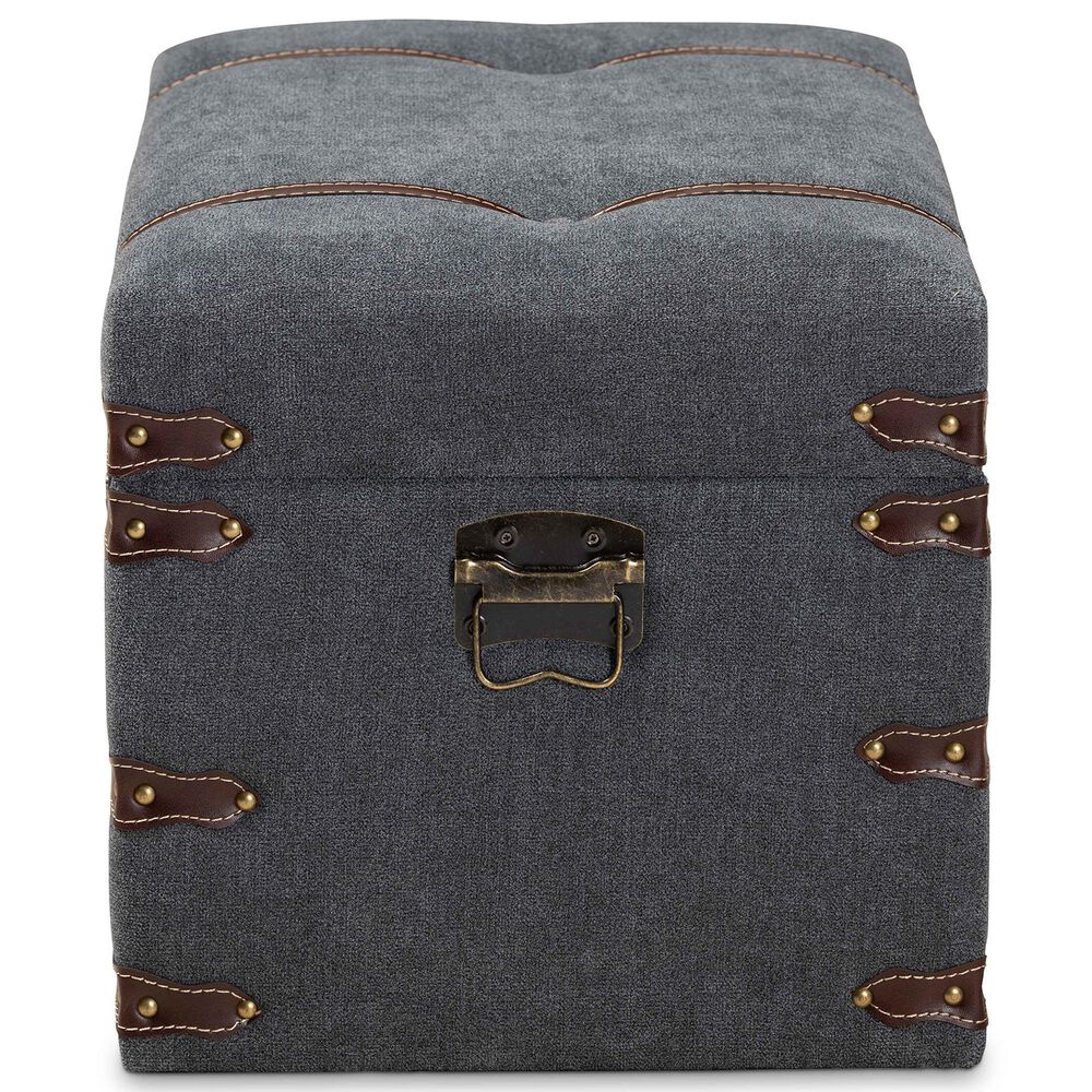 Baxton Studio Palma Storage Trunk Ottoman in Grey, , large