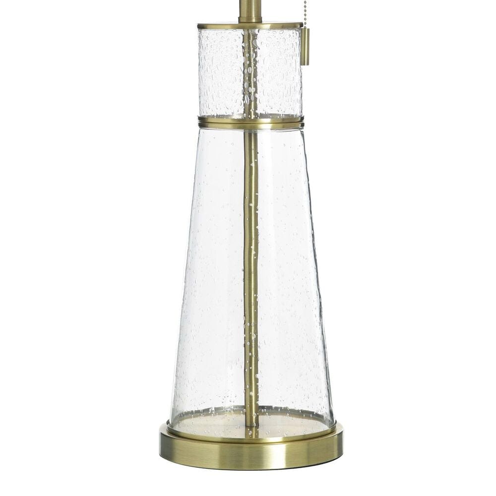 Flair Industries Table Lamp in Clear Seeded and Antique Brass, , large