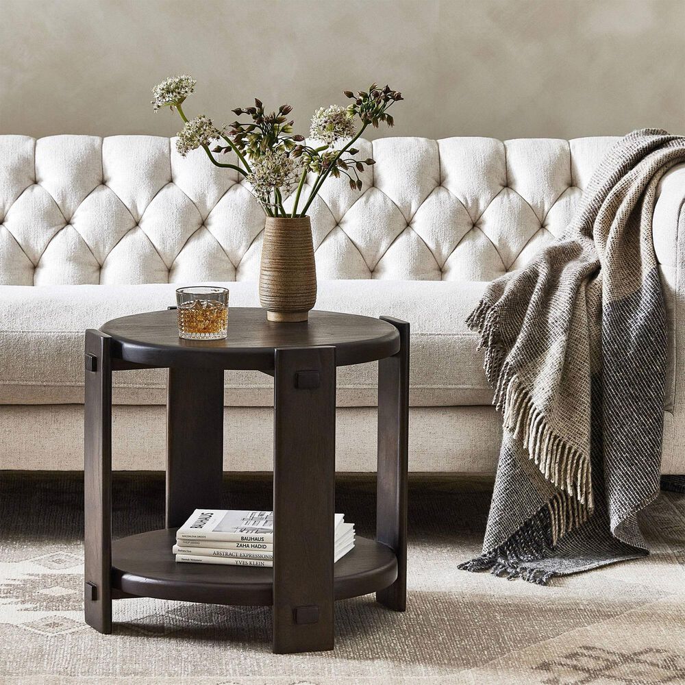 Four Hands Aidan End Table in Matte Brown Neem, , large