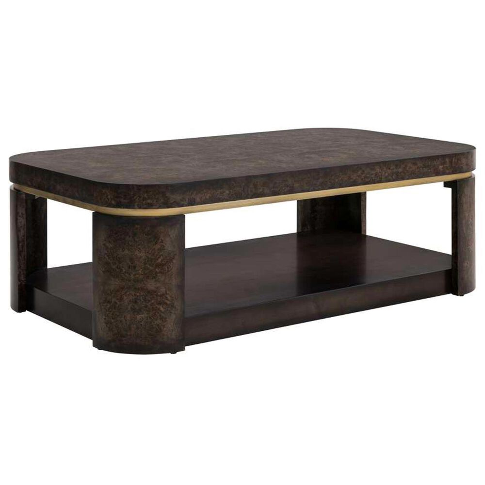 Bassett Mirror Company Langford Coffee Table in Rich Ebonized and Gold, , large