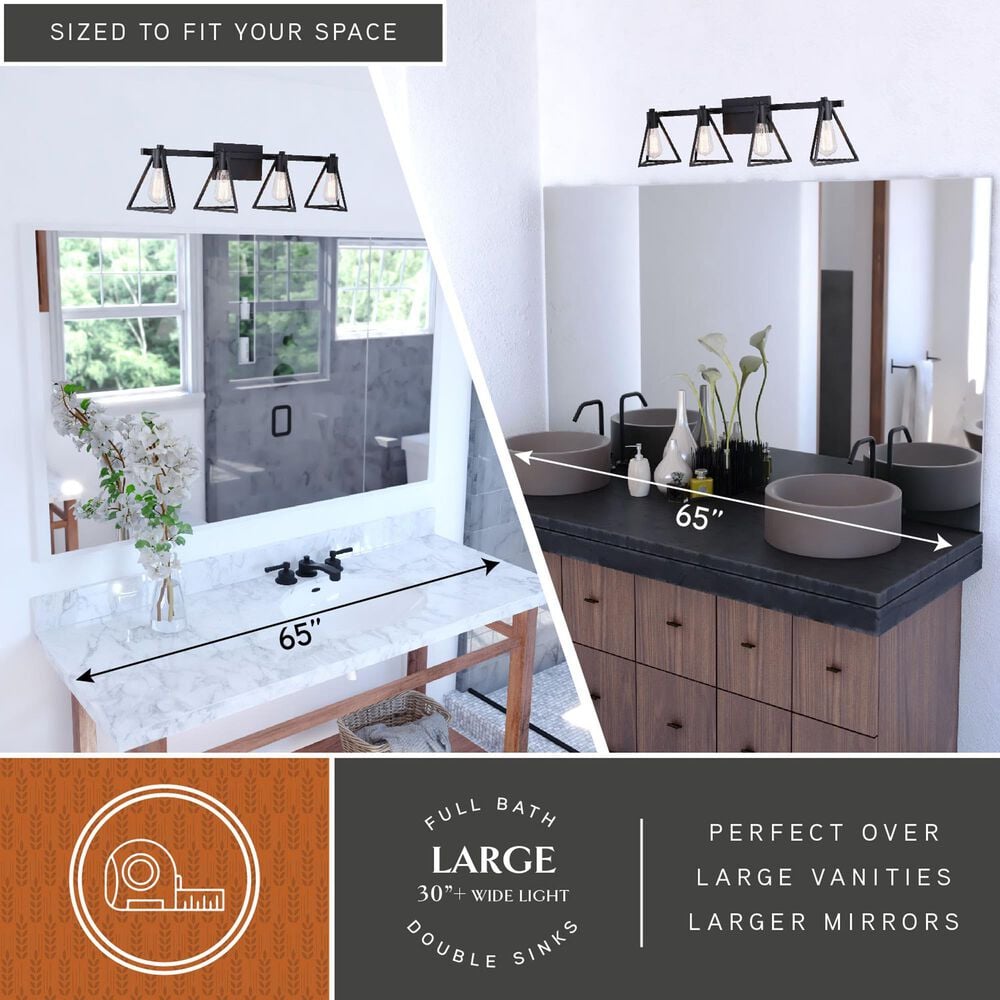 Vaxcel Ravenna 4-Light Bathroom Vanity in Matte Black, , large