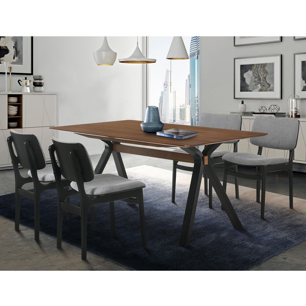 Blue River Laredo and Lima 5-Piece Dining Set in Black and Walnut, , large