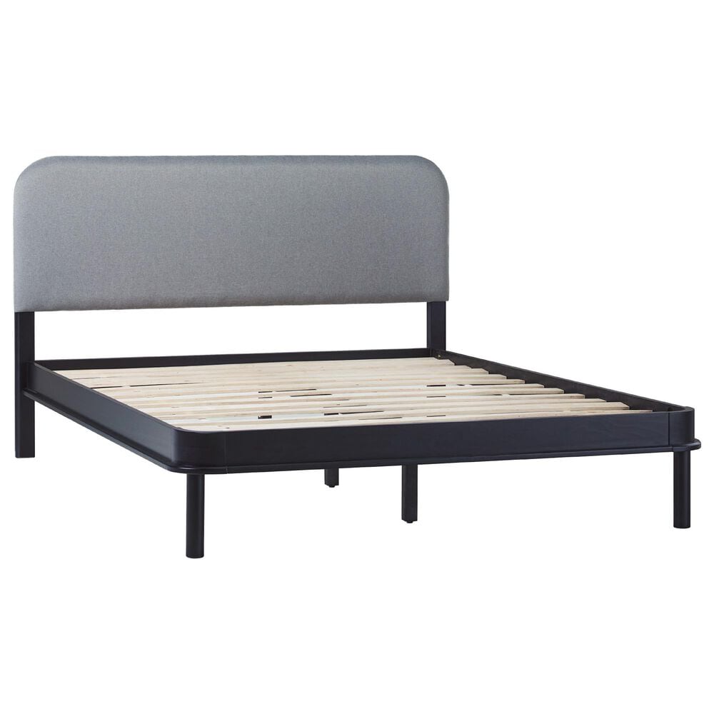 Walker Edison Annette Queen Platform Bed in Black, , large