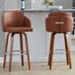 LumiSource Dahlia Swivel Bar Stool with Camel Upholstery in Walnut and Chrome (Set of 2), , large