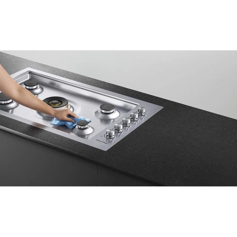 Fisher &amp; Paykel 36" Flush Mount Cooktop with 5-Burner in Stainless Steel, , large