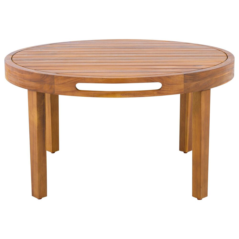 Hearth and Haven 2-Piece Outdoor Conversation Set with Cream Cushion in Light Teak, , large