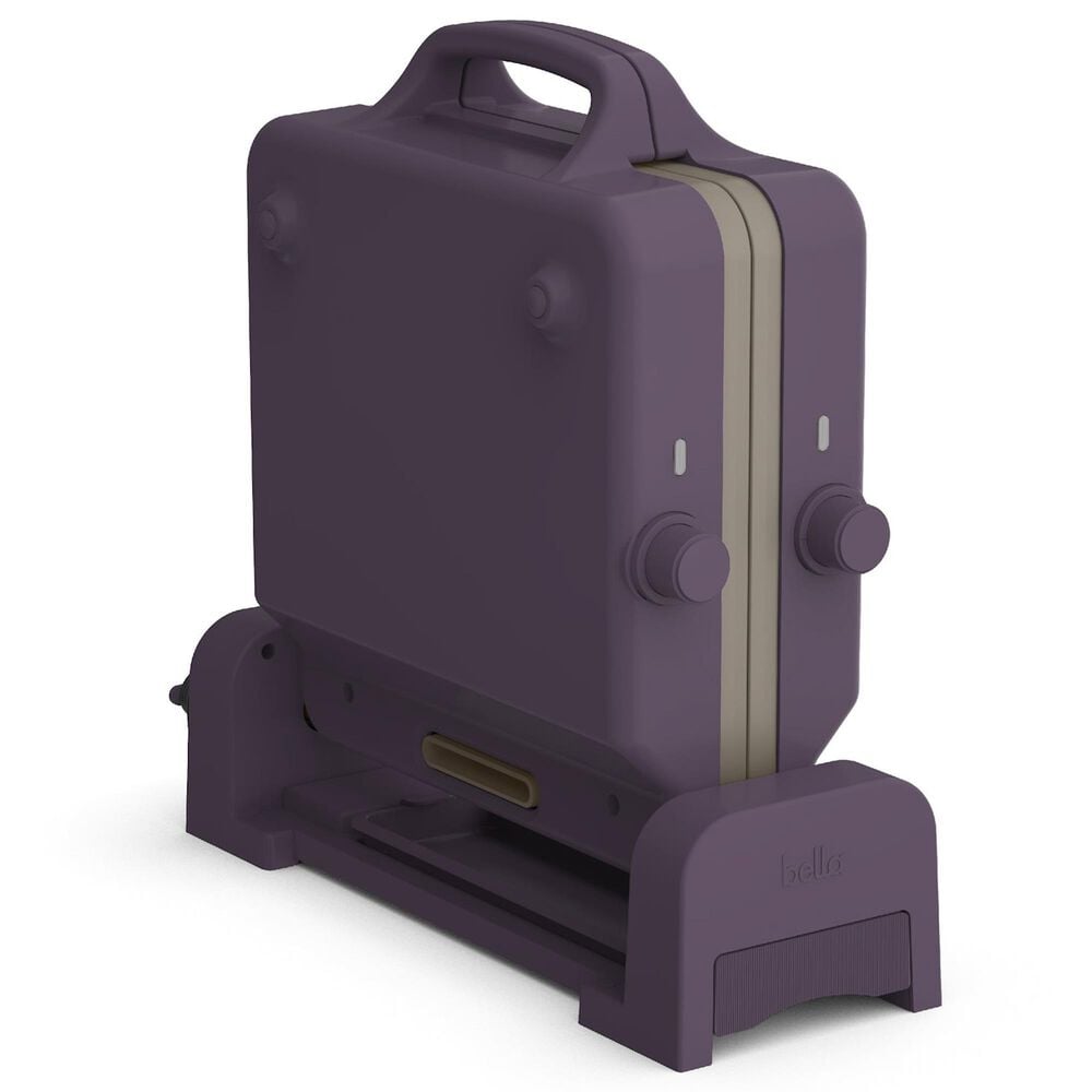 Bella 10" x 20" Ceramic Fold and Store Dual Temp Griddle in Plum, , large