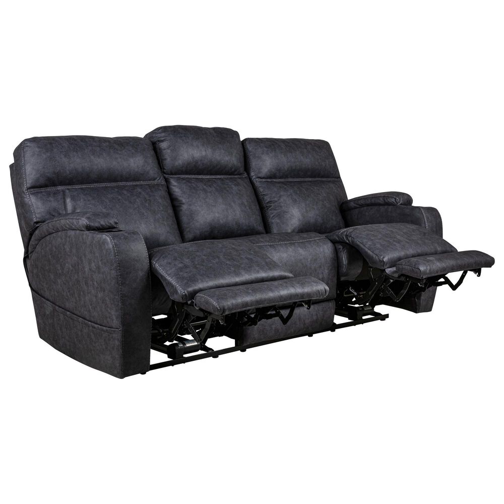 HomeStretch Jaguar Triple Power Reclining Sofa in Graphite, , large