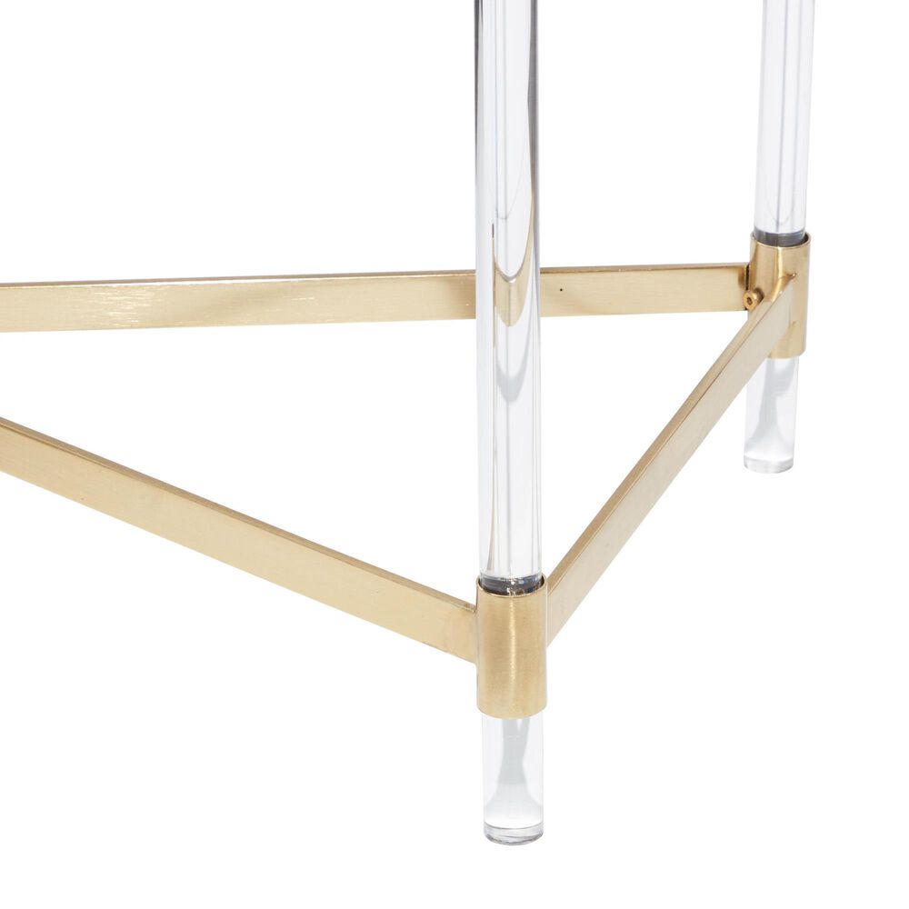 Maple and Jade 32" Rectangular Console Table with Mirrored Top in Gold, , large