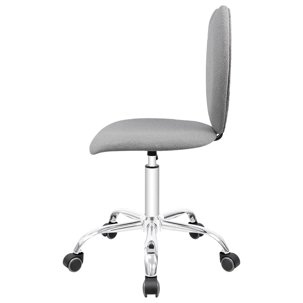 Impressions Vanity Heart Boucle Swivel Vanity Chair with Grey Cushion in Matte Silver, , large