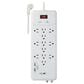 Helios 12-Outlet Surge Protector with 2 USB Charging Ports in White, , large