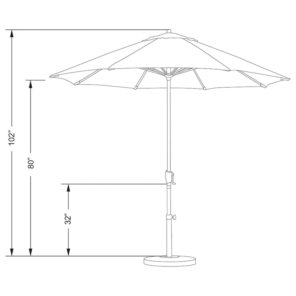 California Umbrella Casa 9' Granite Market Umbrella with Bronze Base NFM