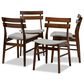 Baxton Studio Devlin Side Chair with Light Grey Cushion in Walnut Brown (Set of 4), , large