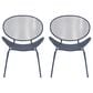 Hearth and Haven Elba Outdoor Mesh Accent Chair in Navy (Set of 2), , large