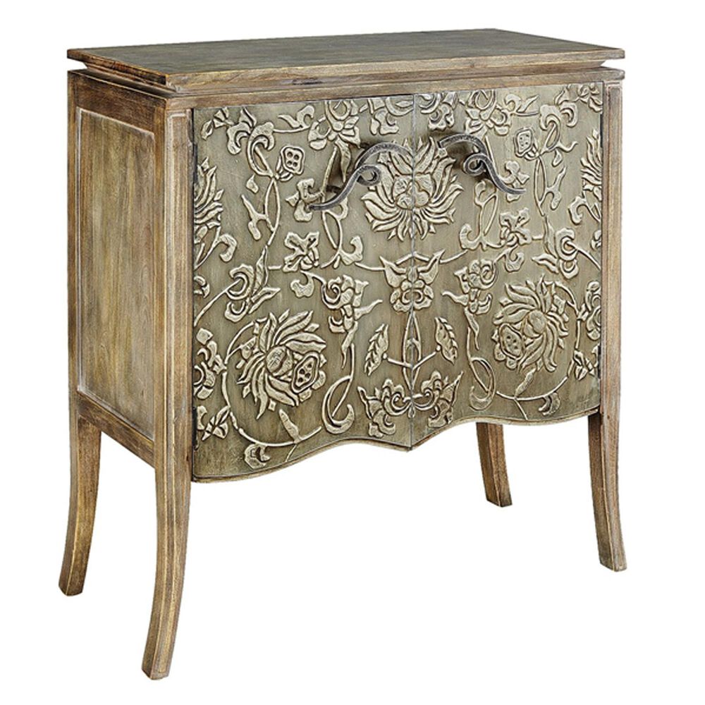 The India Connection LLC Hilario 2-Door Cabinet in Brown Floral, , large