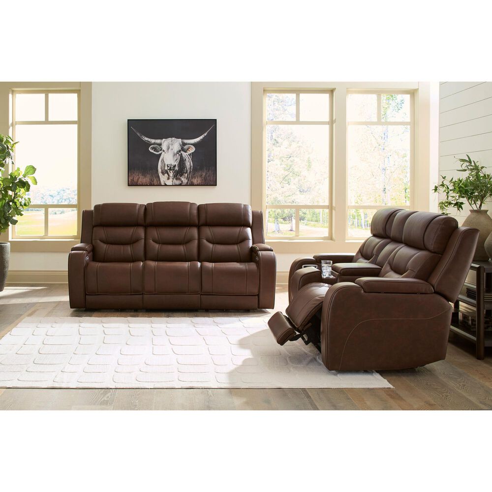 Ashley Knightington Power Reclining Loveseat in Brown, , large