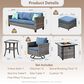 HOMLUX 7-Piece Patio Sofa Set in Denim Blue, , large