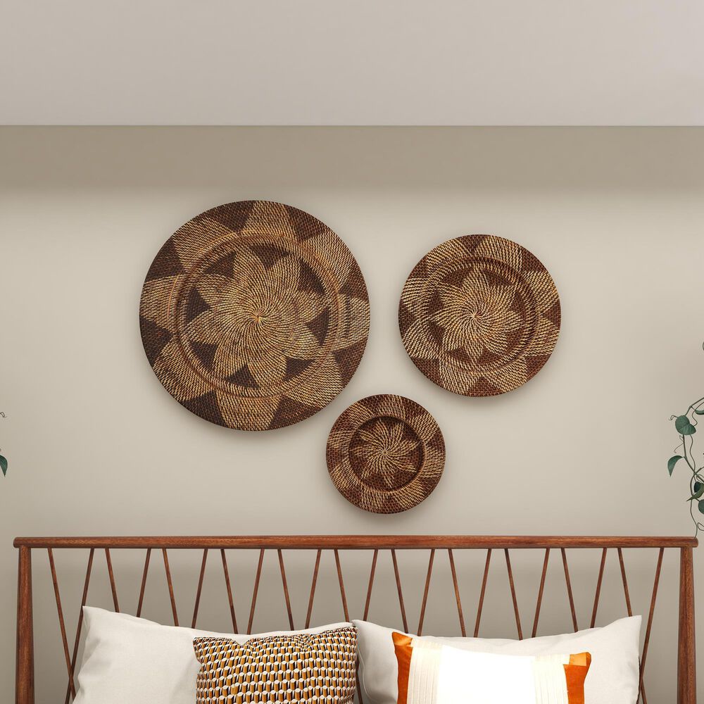 Maple and Jade 28&quot; x 28&quot; Round Wall Decor in Beige and Mocha &#40;Set of 3&#41;, , large