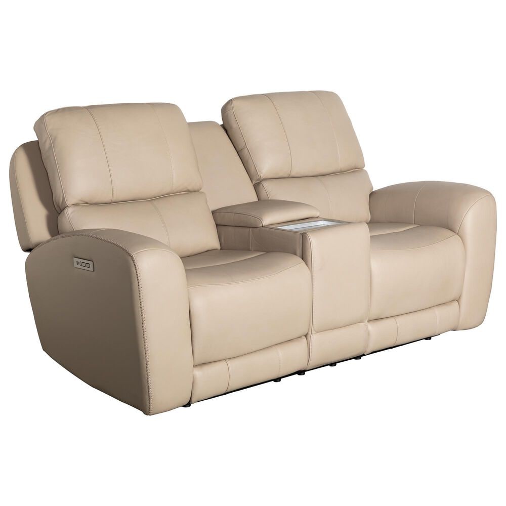 Italiano Furniture Bel Vista Power Reclining Console Loveseat in Taupe, , large