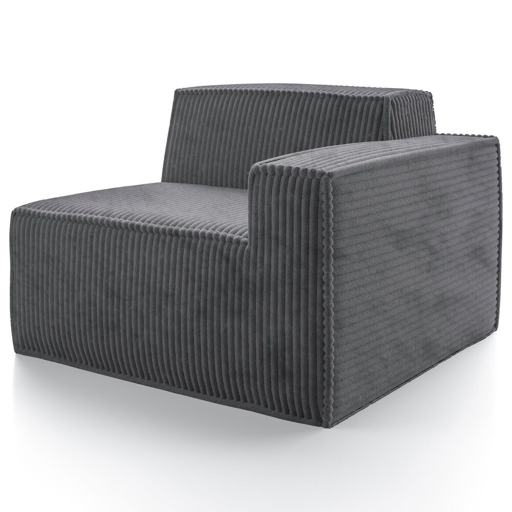 Furniture of America Facil 5-Piece Modular Track Arm Sofa Set in Dark Gray, , large