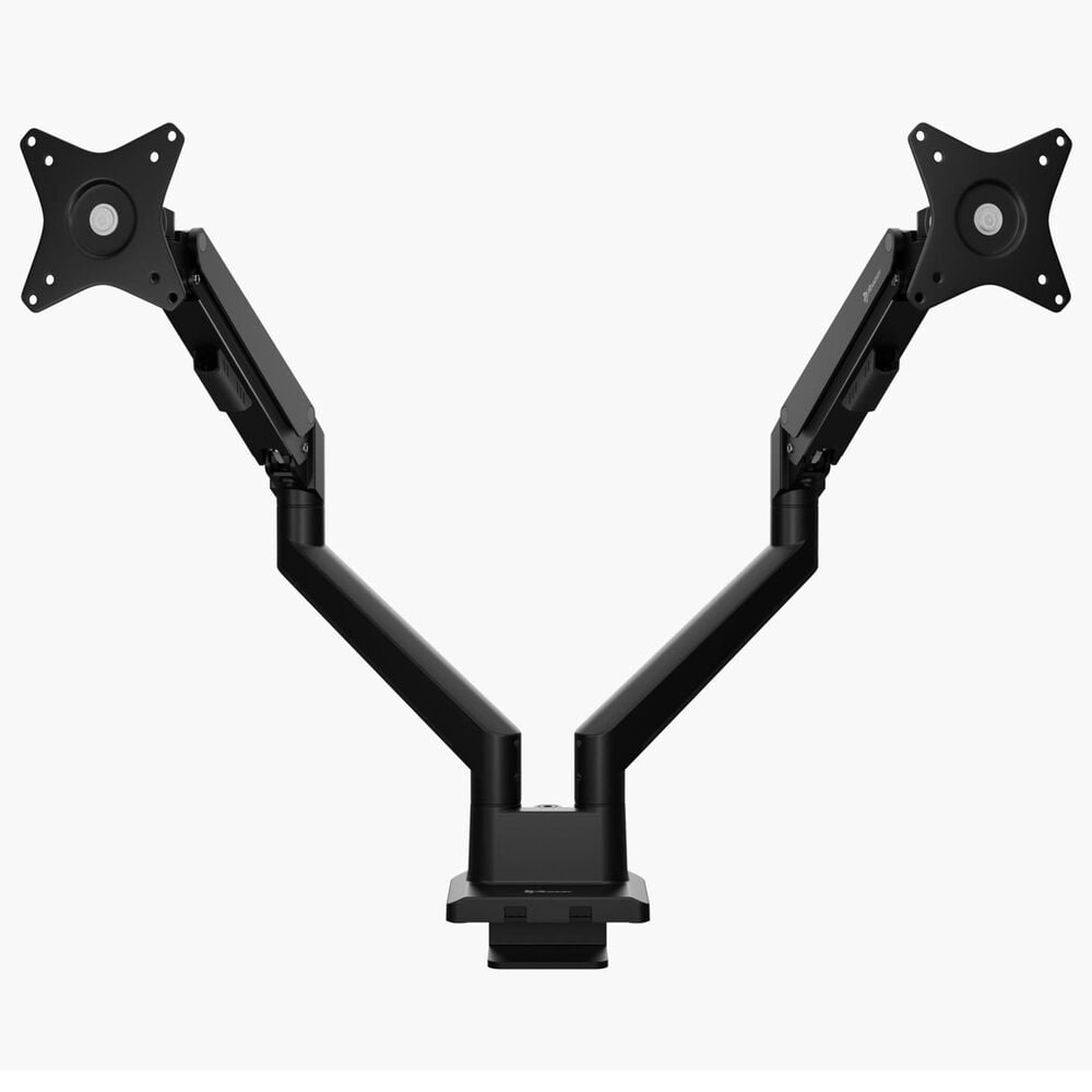Arozzi Alzare Neo Duo Dual Arm Gas Spring Monitor Arm in Black, , large