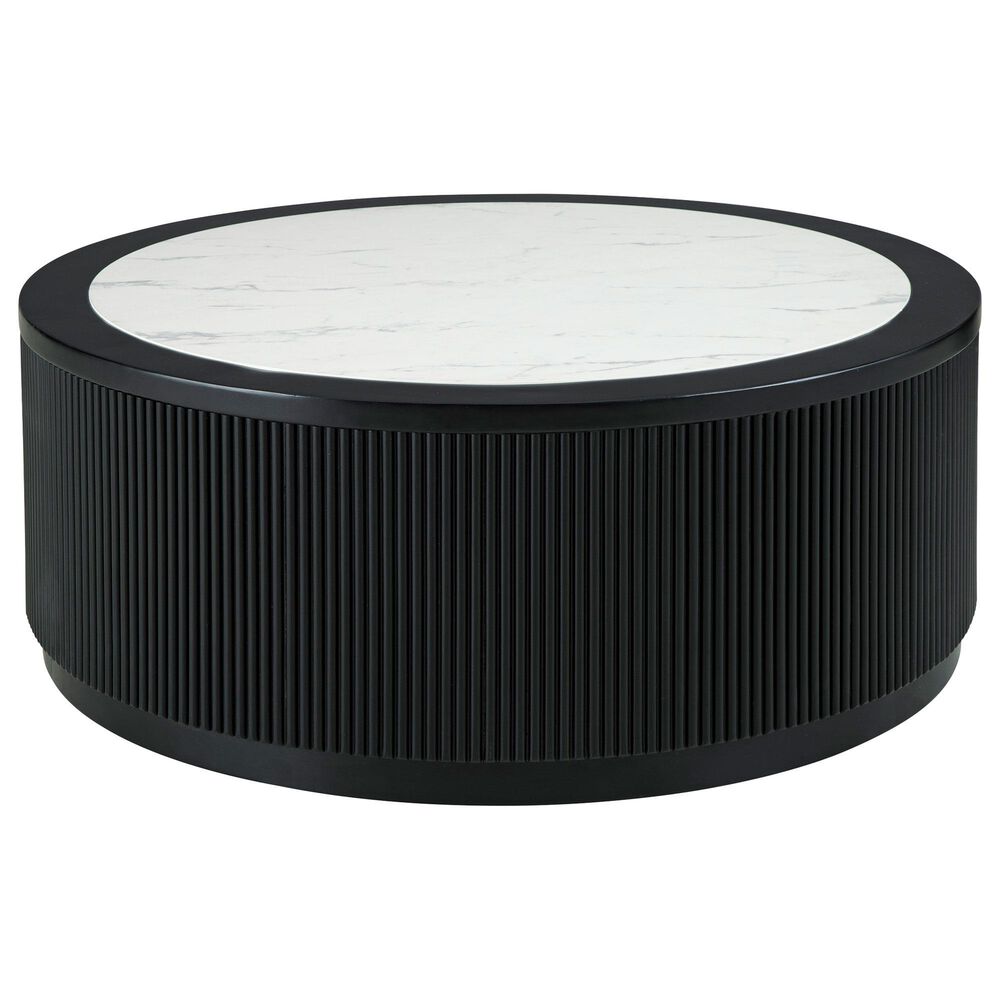 Ashley Grayman Round Coffee Table in Matte Black, , large
