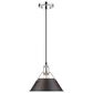 Golden Lighting Orwell 1-Light Medium Pendant with Rubbed Bronze Shade in Chrome, , large