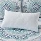 J. Queen New York Afton 13" x 24" Lumbar Pillow in White and Blue, , large