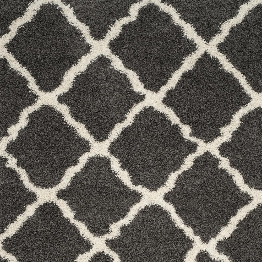 Safavieh Dallas Shag SGD257A-6R 6&#39; x 6&#39;  Dark Grey/Ivory Round Rug, , large