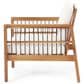 Hearth and Haven Outdoor Acacia Wood Club Chair with Beige Cushions and Slat Panel in Teak, , large