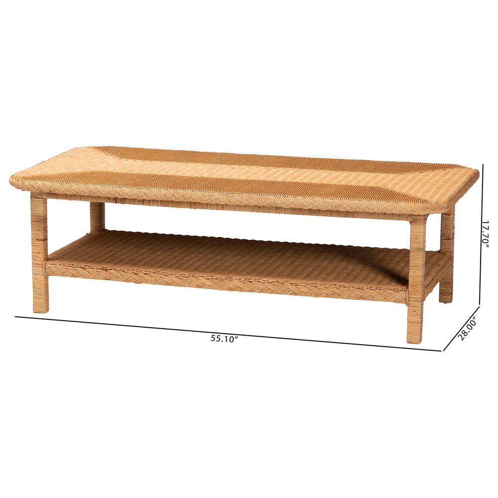 Baxton Studio Minahasa Coffee Table in Light Honey, , large