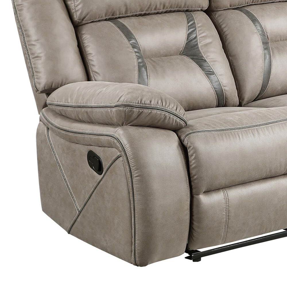 Steve Silver Tyson Manual Reclining Sofa with Dropdown Console in Grey, , large