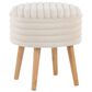 Lumisource Tray Plush 2-Piece Storage Ottoman Set in Cream, , large