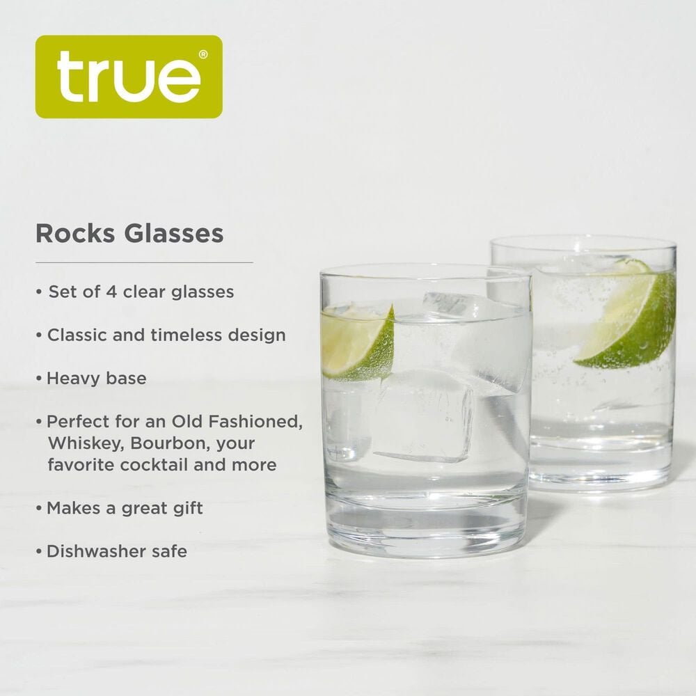 True 12 Oz Rocks Cocktail Glasses in Clear &#40;Set of 4&#41;, , large