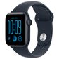 Apple Watch SE 3 (GPS) 40mm Midnight Aluminum Case with Navy Blue Sport Band - S/M and 2-Year AppleCare+, , large
