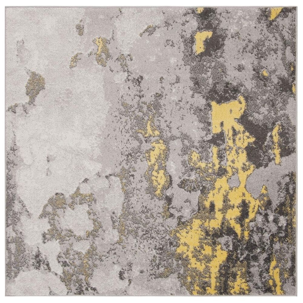 Safavieh Adirondack ADR134H 4" Square Grey and Yellow Area Rug, , large