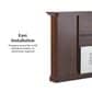 Walker Edison Cullen 70" Electric Fireplace with Mantel and Shelves in Brown, , large