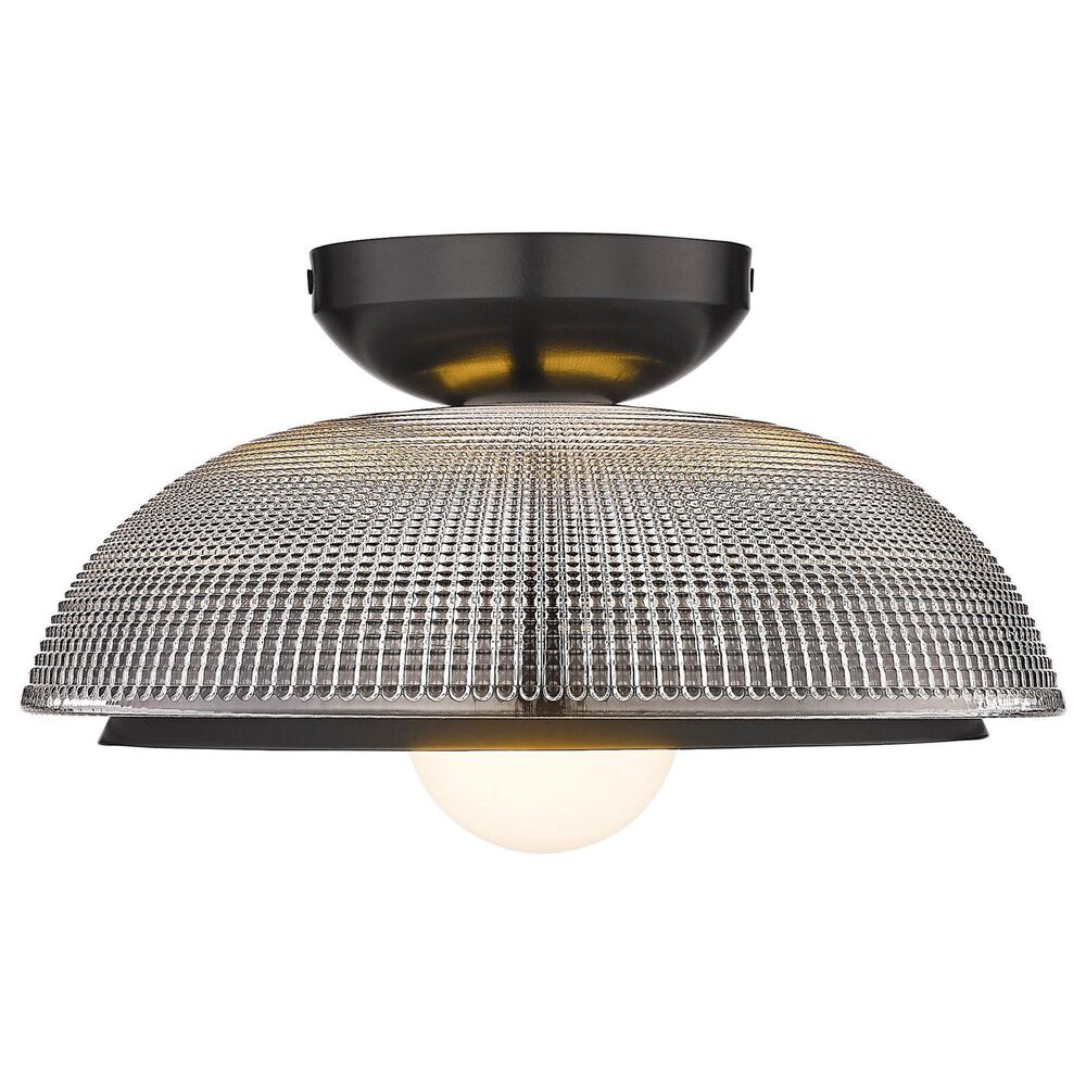 Golden Lighting Crawford 1-Light Flush Mount in Matte Black, , large