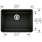 Blanco Precis 25" ADA Single Sink in Coal Black, , large
