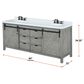 Lexora Home Marsyas 80" Double Bathroom Vanity in Ash Grey with 2 cm White Cultured Marble Top and Rectangular Sinks, , large