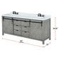 Lexora Home Marsyas 80" Double Bathroom Vanity in Ash Grey with 2 cm White Cultured Marble Top and Rectangular Sinks, , large
