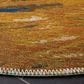 Safavieh Barbados Tropical Wave 6"6" Round Blue and Gold Indoor/Outdoor Area Rug, , large