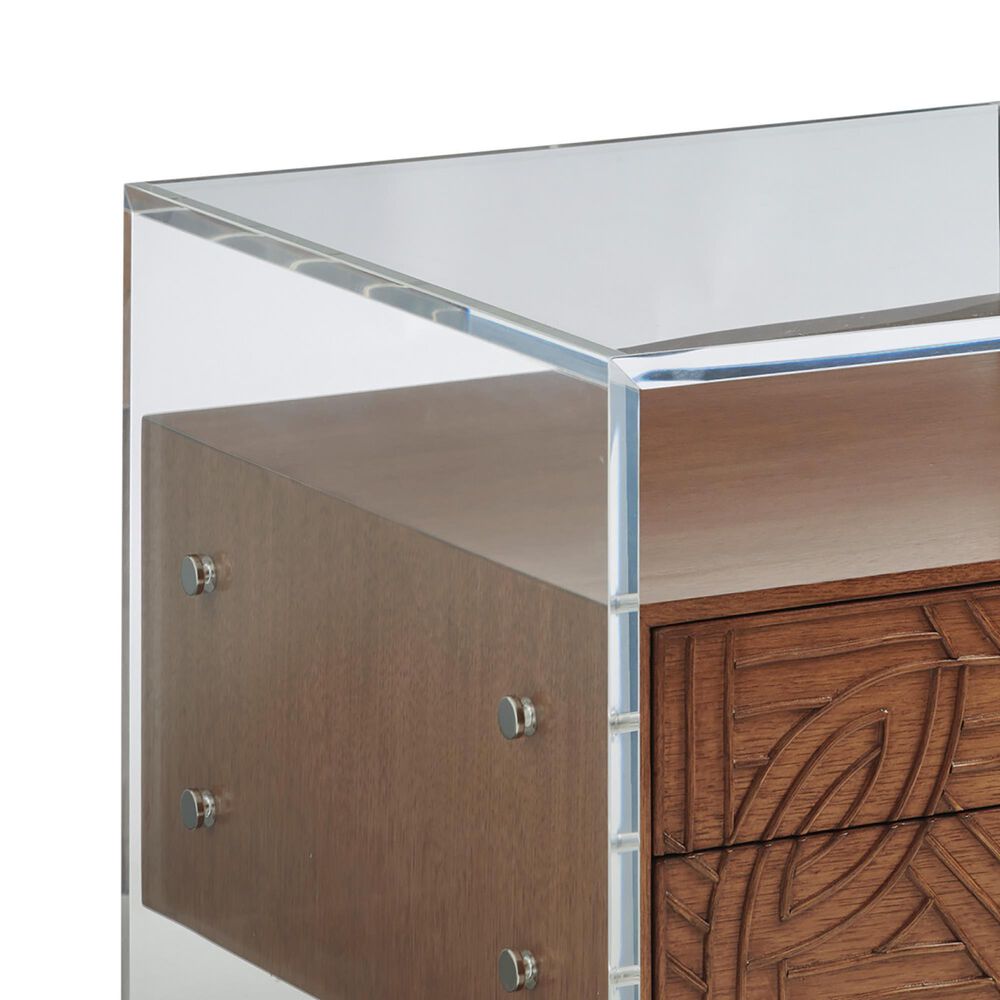 Lexington Home Brands Palm Desert Arden Lamp Table in Tan and Clear, , large