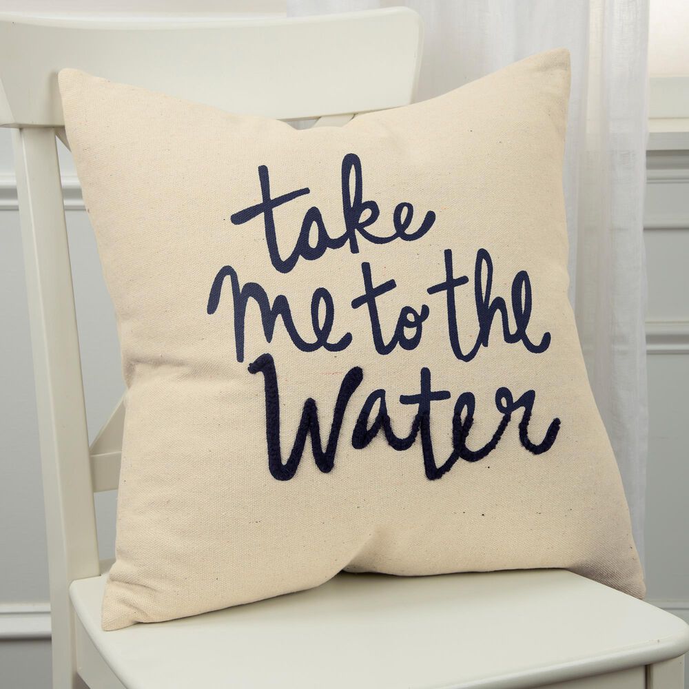 Rizzy Home Sentiment 20" Down Filled Pillow in Natural, , large