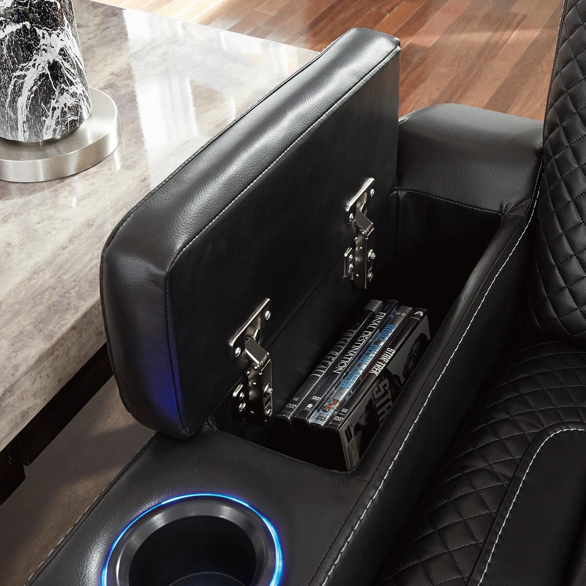 Party time midnight power reclining sofa discount