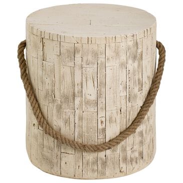 Hearth and Haven Outdoor Side Table with Braided Cord Design in Wood Brown, , large