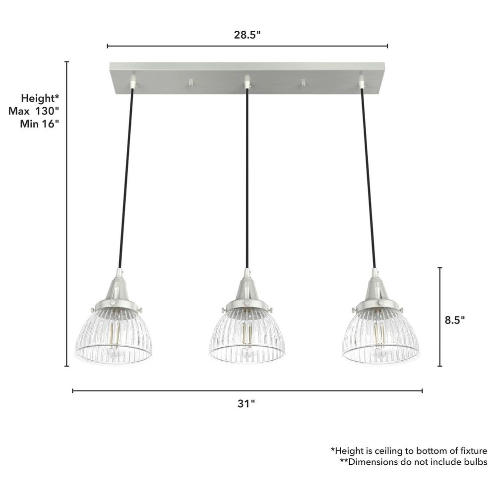 Hunter Cypress Grove 10&quot; 1-Light Pendant in Brushed Nickel, , large