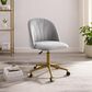 Linon Home Decor Adalynn Swivel Desk Chair with Gray Cushion in Gold, , large