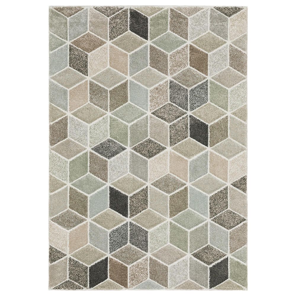 Oriental Weavers Cambria Geometric Biks 3"3" x 5" Ivory Area Rug, , large