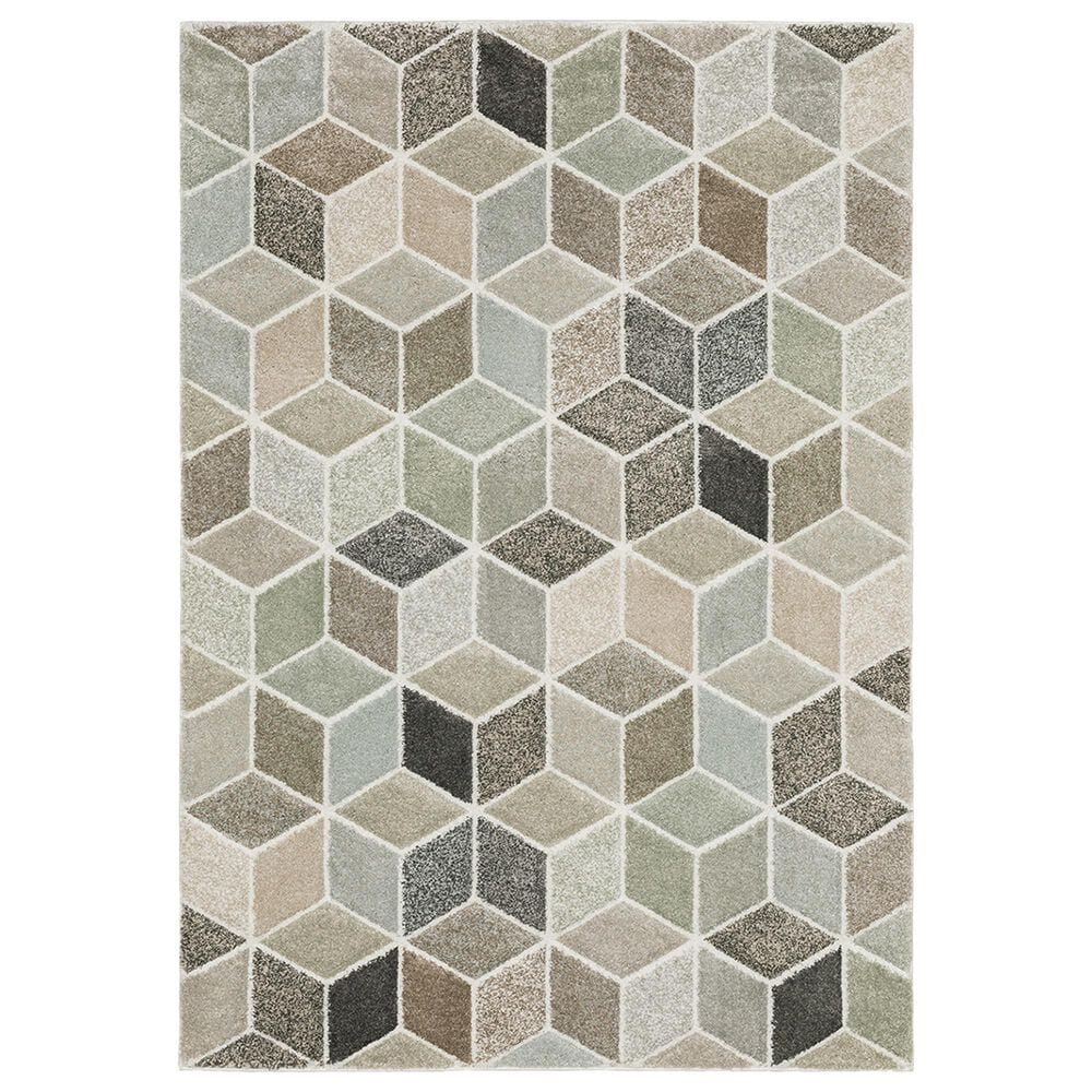 Oriental Weavers Cambria Geometric Biks 3"3" x 5" Ivory Area Rug, , large